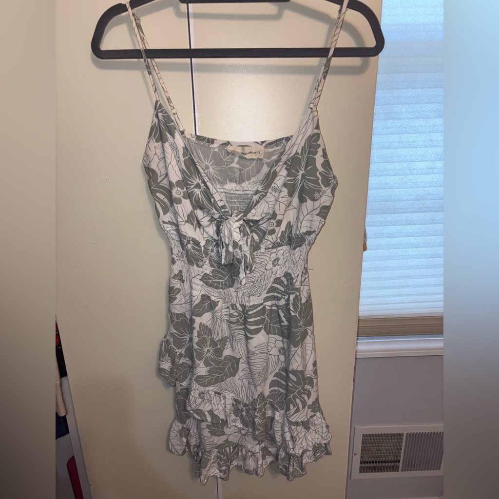 Ocean Drive Green And White Floral Dress